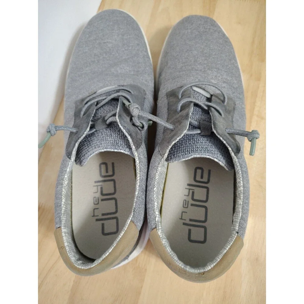 Hey Dude Hugo Stretch Shoes Men's Size: 9 Eu 42 Gray Casual Comfort Slip On